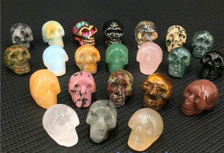 Natural Quartz Crystal mini Skull Carved Crystal Skull Various colors Healing Properties - Image 7