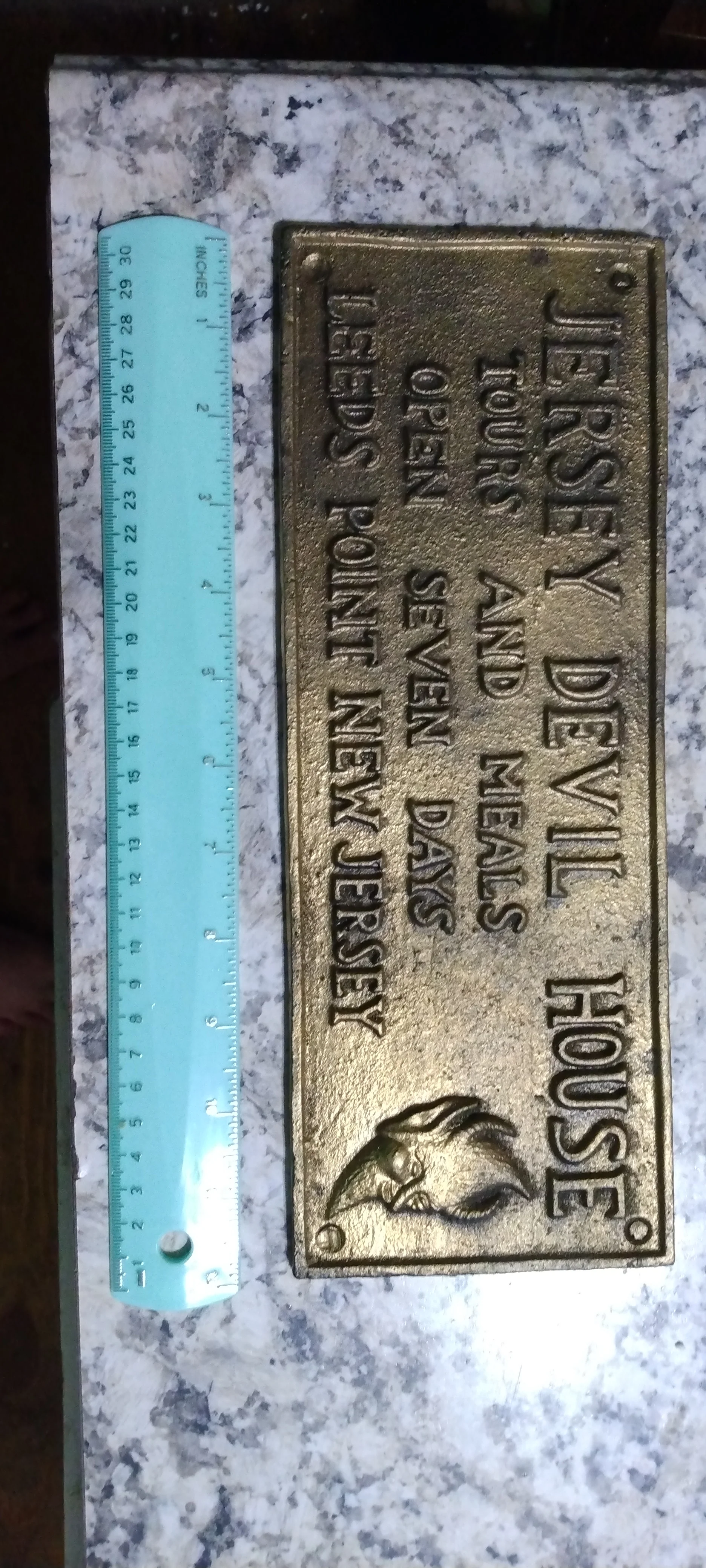 Jersey Devil House Cast "Iron" Wall Plaque Leeds Point NJ folklore history - Image 7
