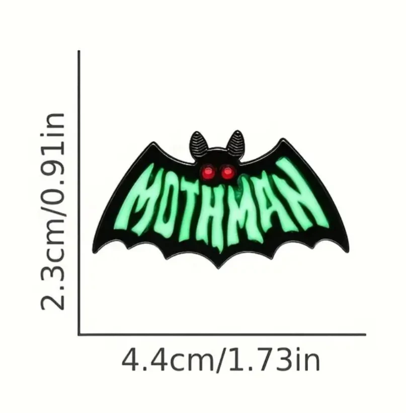 Mothman Glow In The Dark Mothman Enamel Metal Pin Badge Brooch Accessories For Backpack Clothes Coat
Mothman Figure - Image 2